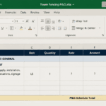 Schedule with fencing tender line item